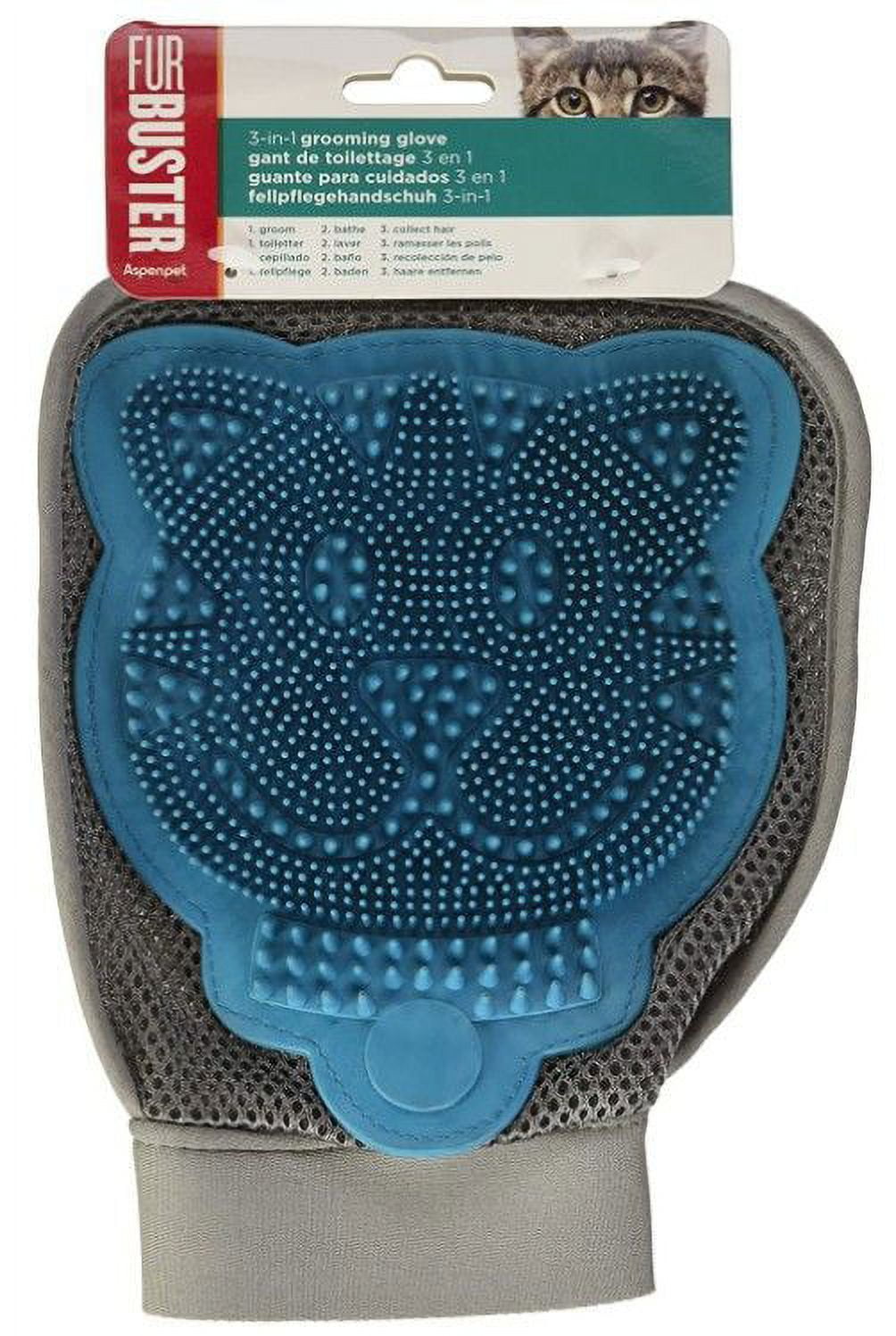 JW Pet Furbuster 3In1 Cat Grooming Glove [Cat, Grooming Aids] 1 count