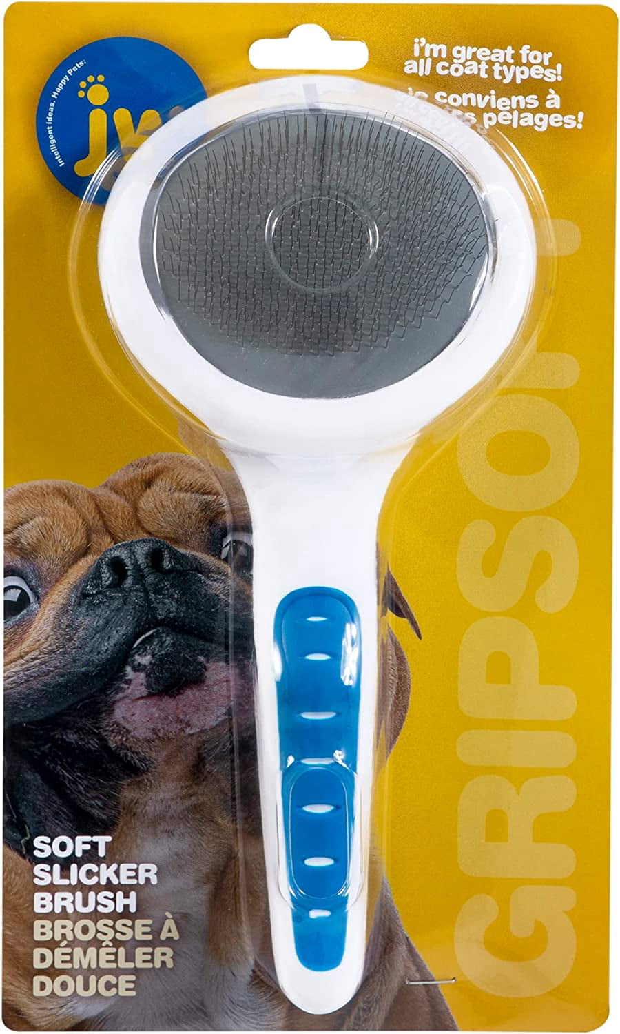 JW Gripsoft Slicker Gentle Pet Brush, Soft Pin