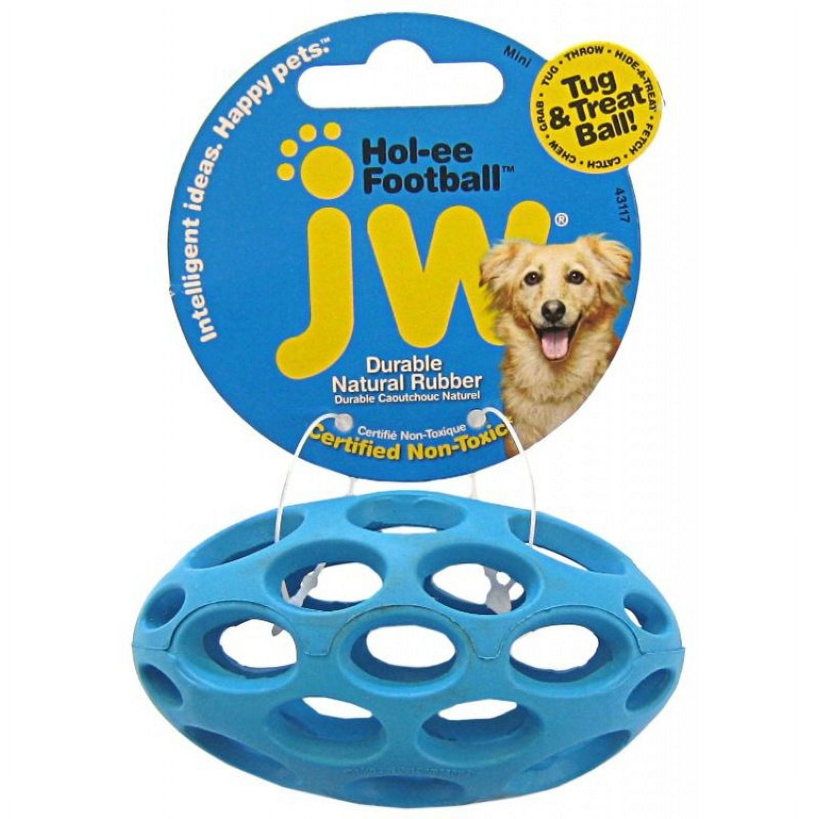JW Pet Holee Football Rubber Dog Toy, Mini (3.75" Long)