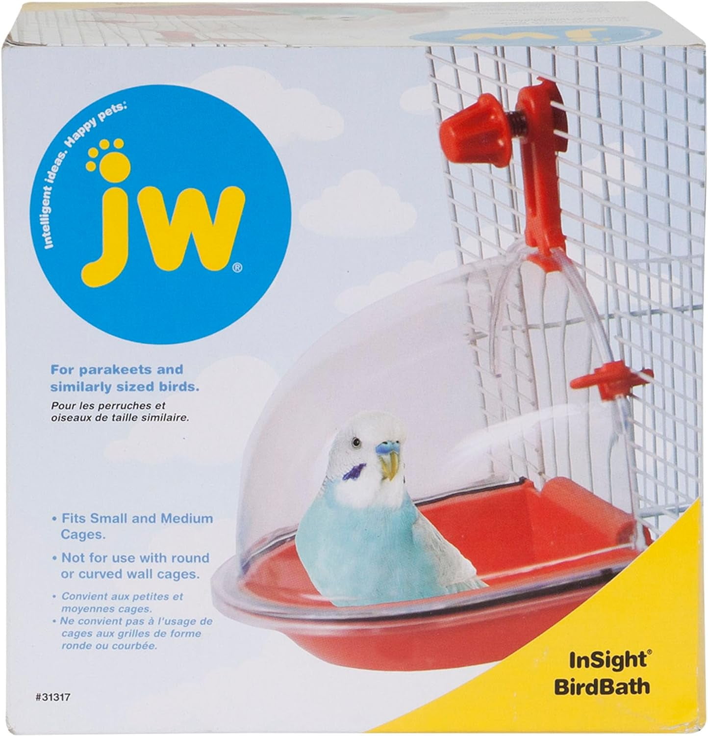 JW Insight Multicolor Plastic Bird Bath for Small and Medium Cages