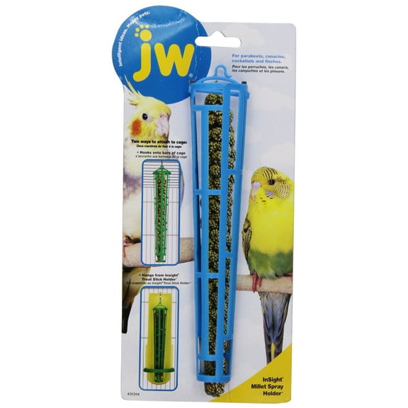 JW Pet Millet Spray Holder for Birds with Insight Treat Stick Holder Multi-Bird Feeder