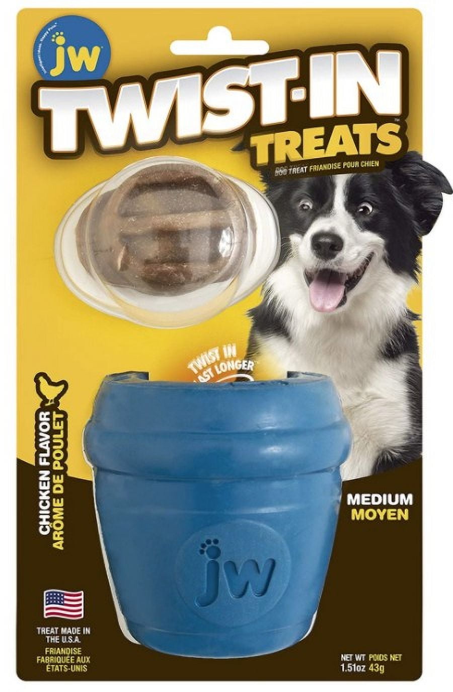 JW Pet Twist in Treat Dispenser Chew Dog Toy, Small