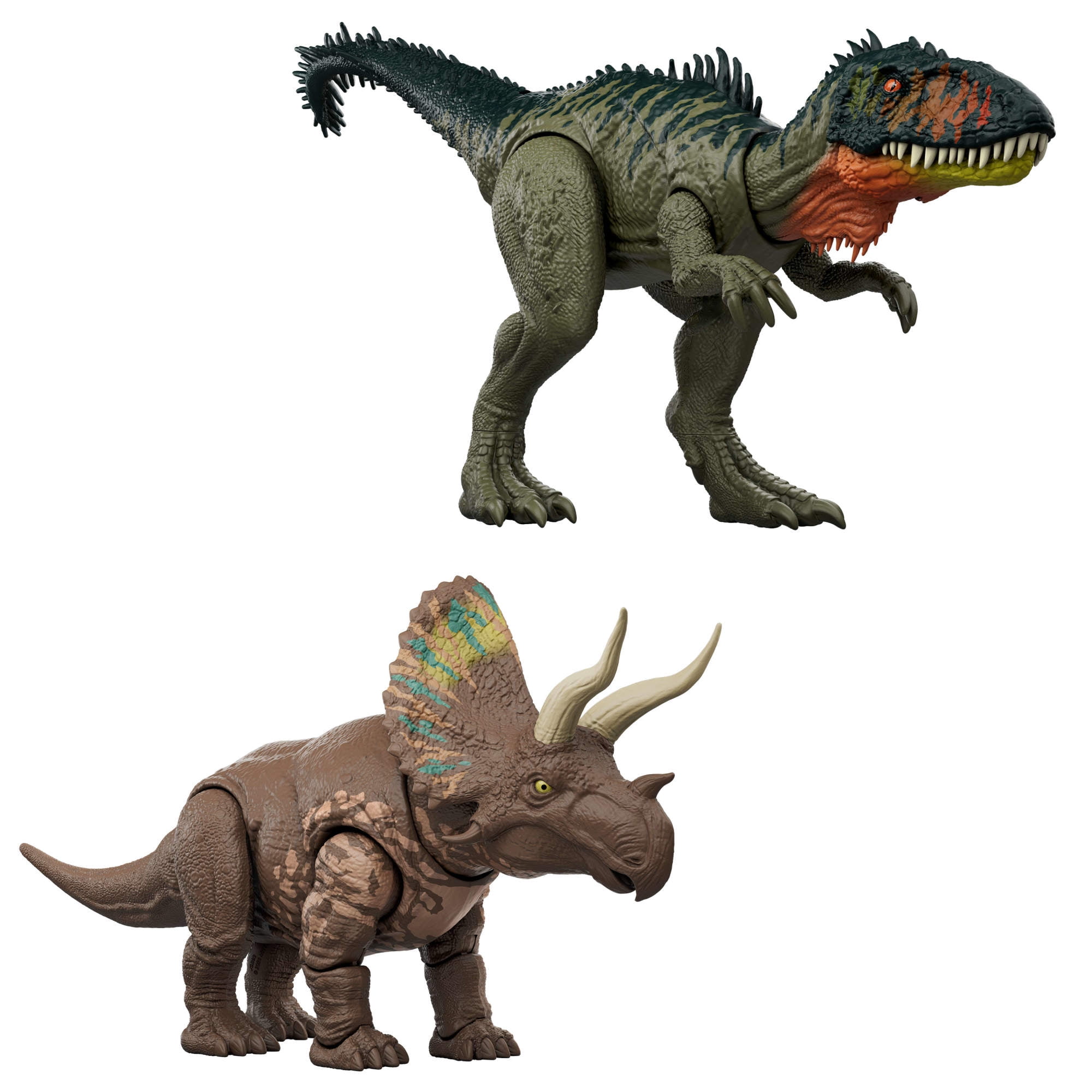 Jurassic World Gigantic Thrashers Dinosaur Figure Toy, 2 Attacks