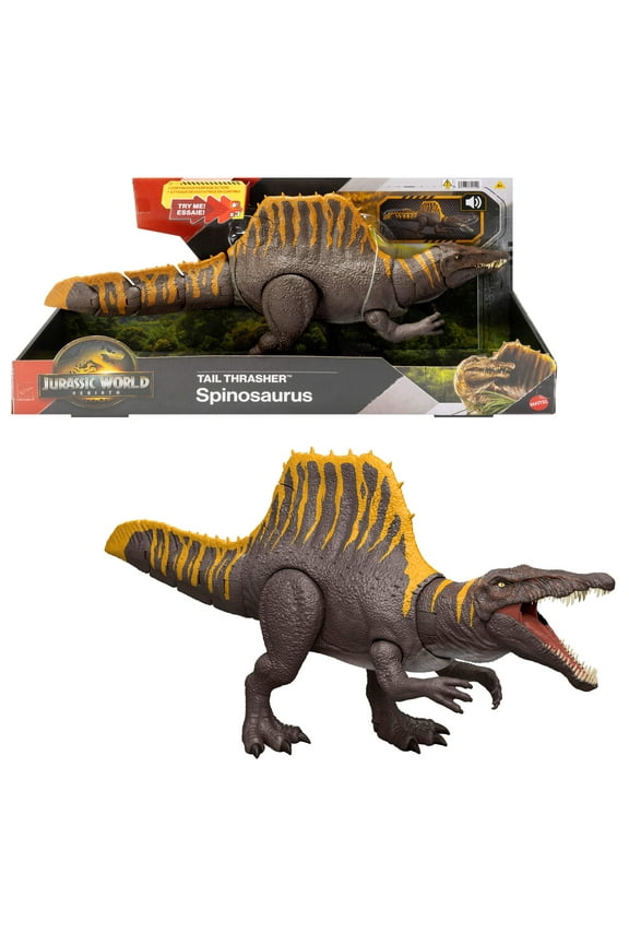 Rebirth Tail Thrasher Spinosaurus Action Figure, Dinosaur Toy with 2 Attack Moves
