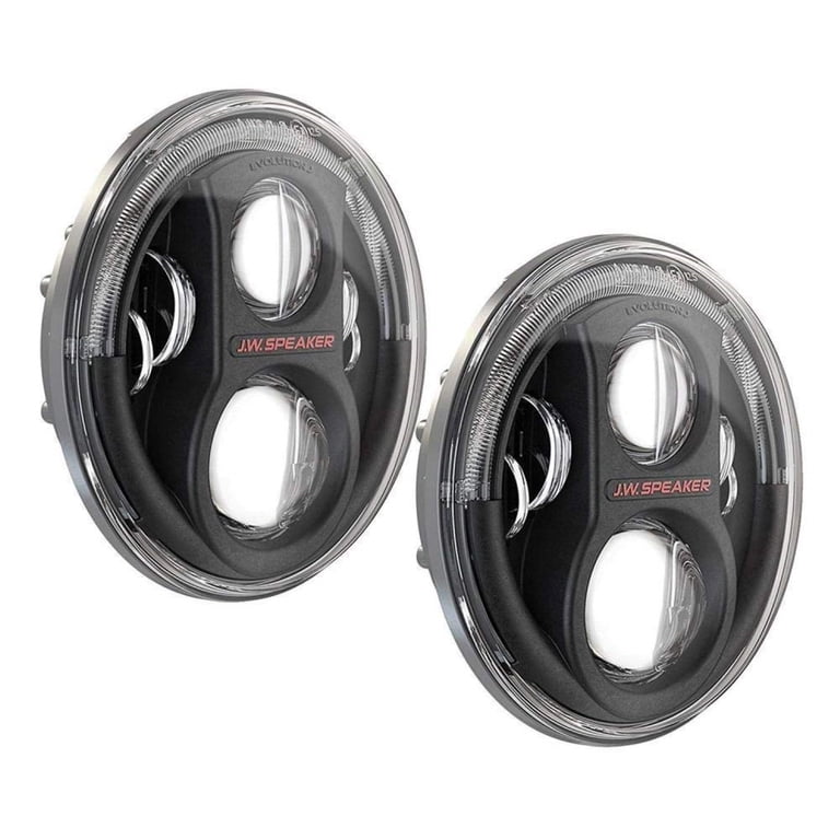 JW Speaker LED Headlights, 8700 Evolution J2 Series, Black Bezel