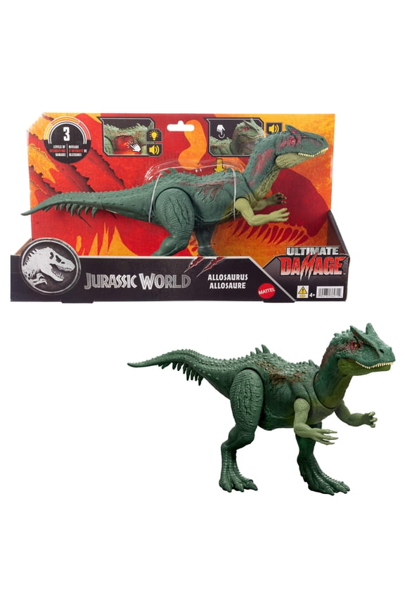 Rebirth Ultimate Damage Allosaurus Light Up Dinosaur Figure, Chomp & Roar Toy