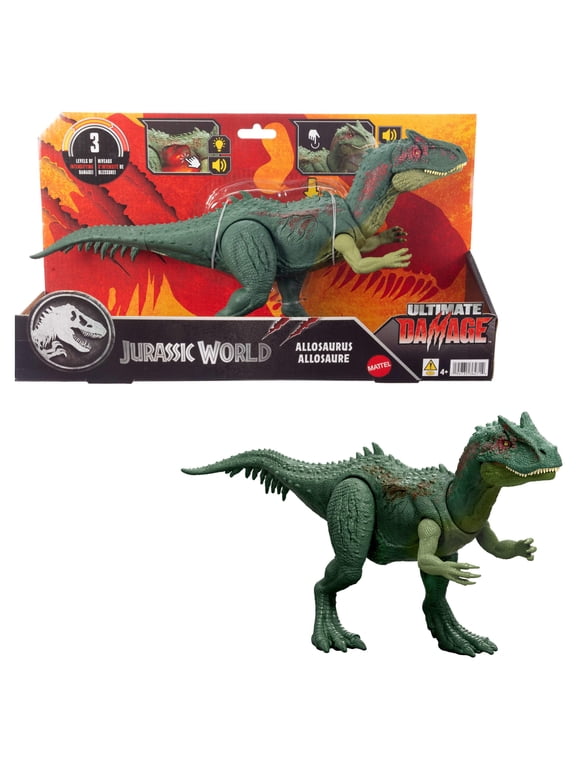 Rebirth Ultimate Damage Allosaurus Light Up Dinosaur Figure, Chomp & Roar Toy