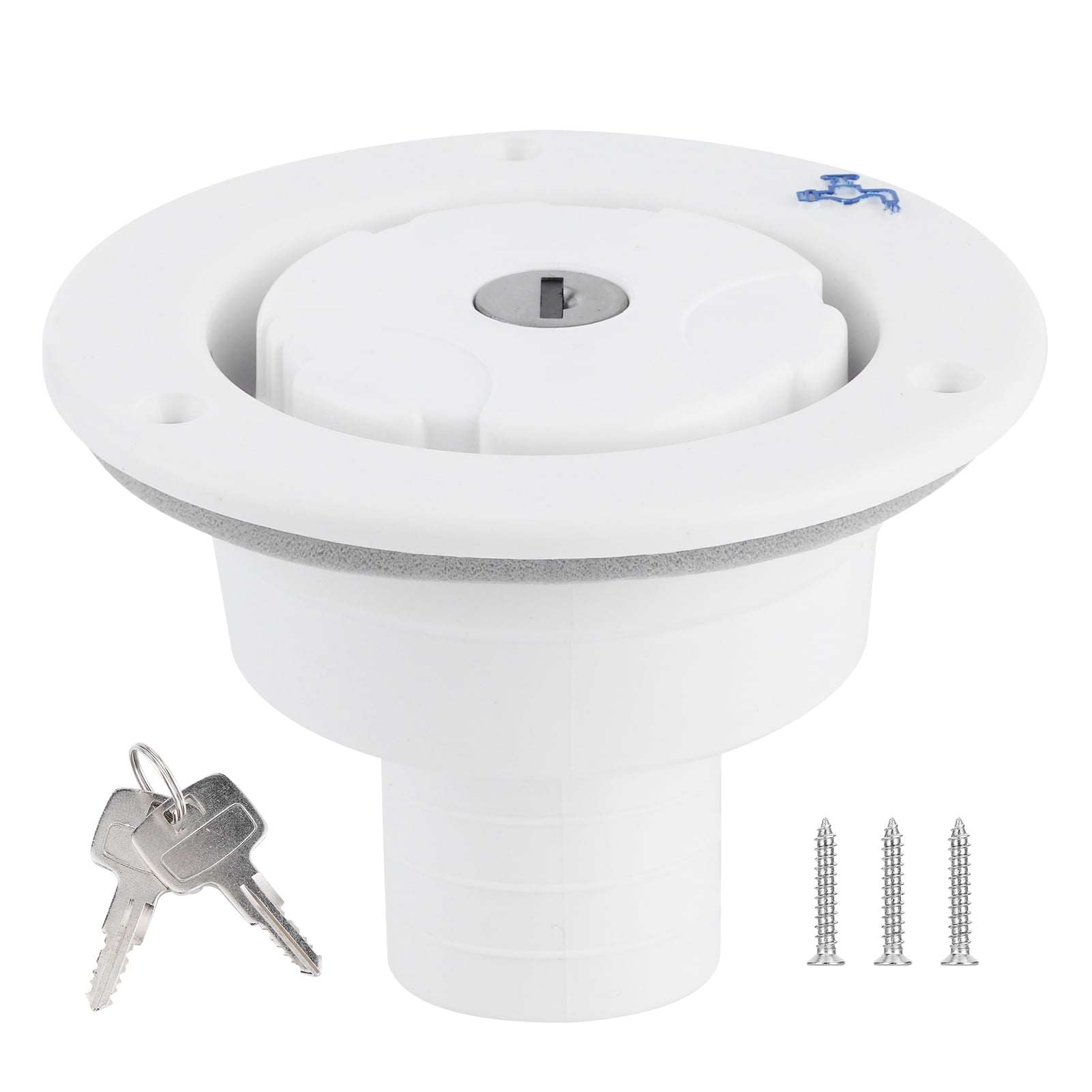 JWB-Round Water Inlet Fill Lock Tank Filling Port W/Key for RV Yacht ...