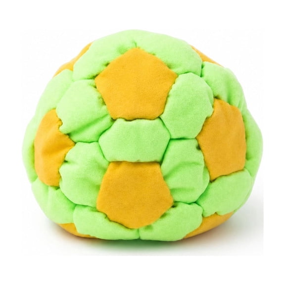 JWCJ 2.4-inch Pro Faux Suede Footbag, 32-Panel Green Precision Kick Ball for Summer Outdoor Games, High-Control Agility Trainer for All Skill Levels