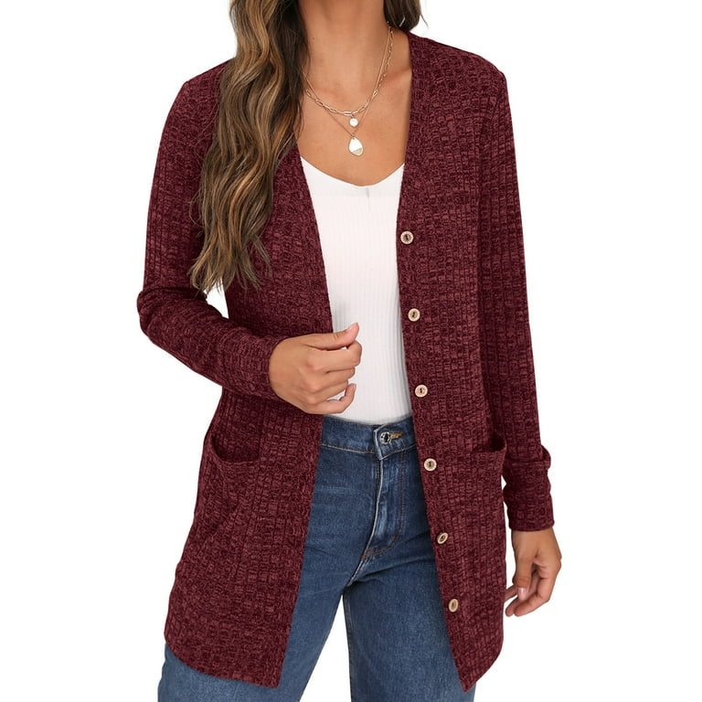 Womens long sale button up cardigans
