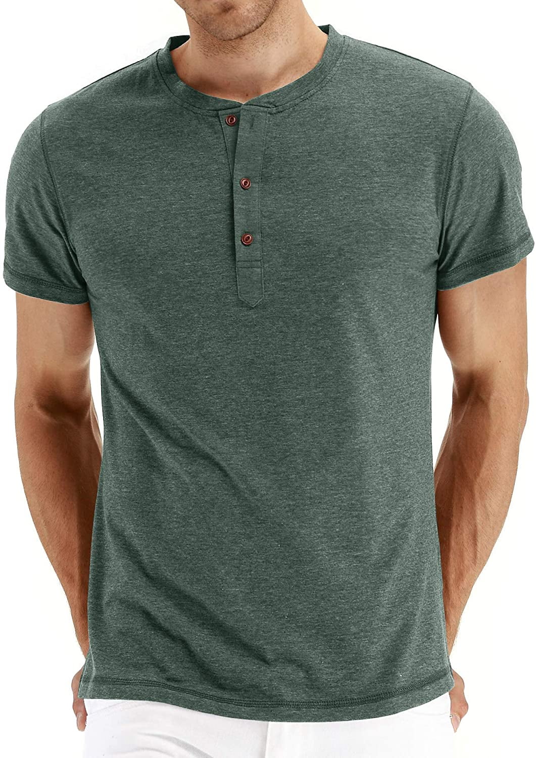Classic henley style Three button henley closure, Mens Henley Short Sleeve T-Shirt Cotton Casual Shirt Mens ShirtsSummer Daily T-Shirts