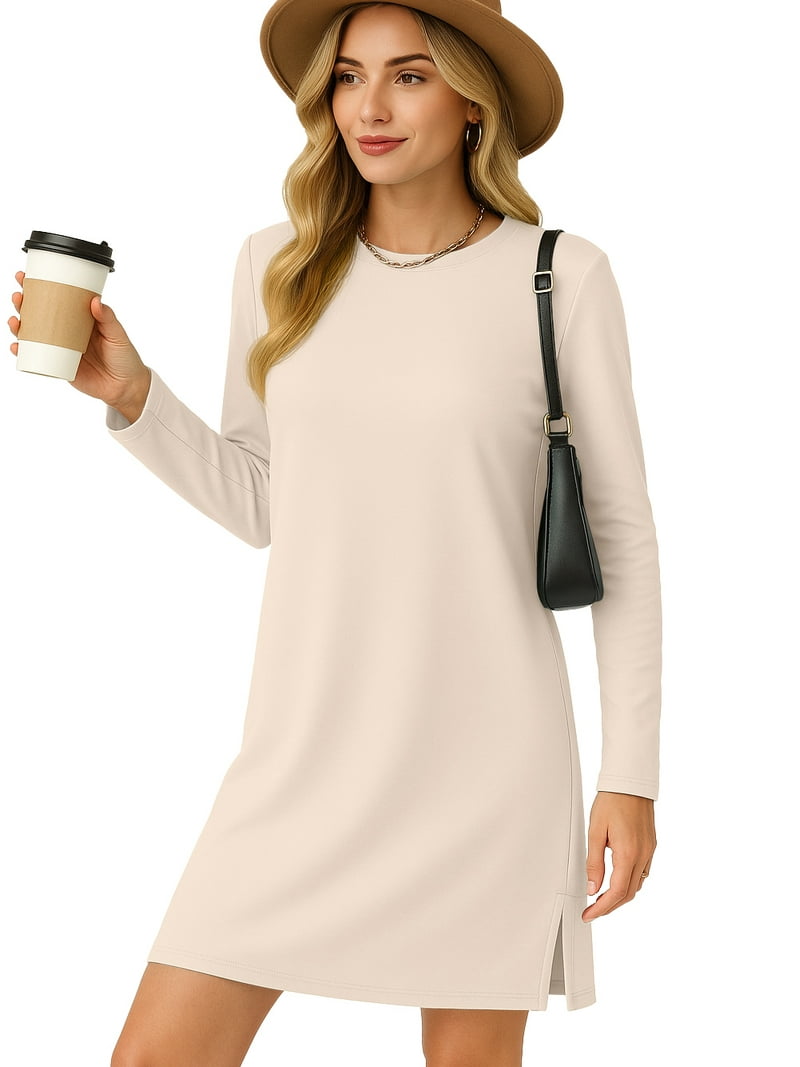 JWD Dresses for Women Casual Long Sleeve Dress Fall Cozy Travel