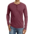 thumbnail image 1 of JWD Mens Henley Long Sleeve T-Shirt Cotton Casual Shirt US X-Large VG Red, 1 of 4