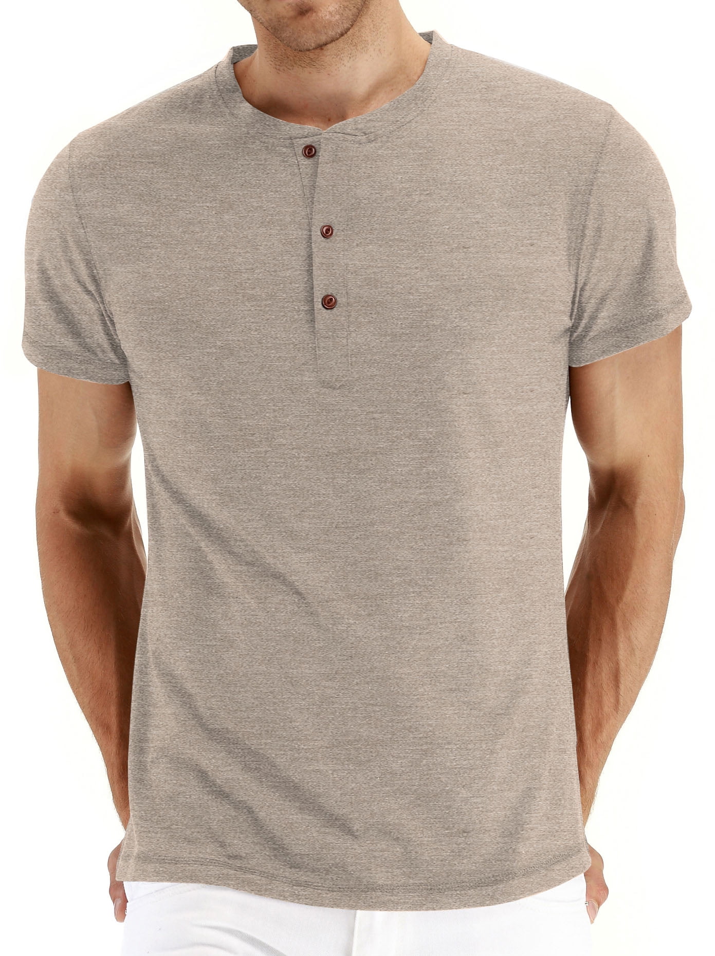 JWD Mens Henley Short Sleeve T-Shirt Cotton Casual Shirt Mens Shirts ...