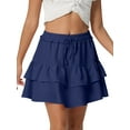 thumbnail image 1 of JWD Skorts for Women Ruffled Tiered Skirts High Waist Mini Flowy Skirts Tennis Golf Shorts Navy Blue 2XL, 1 of 8