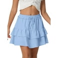 thumbnail image 1 of JWD Skorts for Women Ruffled Tiered Skirts High Waist Mini Flowy Skirts Tennis Golf Shorts Sky Blue L, 1 of 8