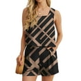 thumbnail image 1 of JWD Women's 2 Piece Square Neck Sleeveless Shorts Casual Set Women's Summer Top FP-Black Rectangle XL, 1 of 9