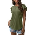 thumbnail image 1 of JWD Summer Ruffle Short Sleeve Knit Tunic Tops Shirts Tank Tee Blouse For Women, 1 of 6