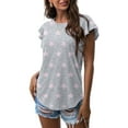 thumbnail image 1 of JWD Summer Ruffle Short Sleeve Knit Tunic Tops Shirts Tank Tee Blouse For Women, 1 of 6