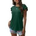 thumbnail image 1 of JWD Summer Ruffle Short Sleeve Knit Tunic Tops Shirts Tank Tee Blouse For Women, 1 of 7