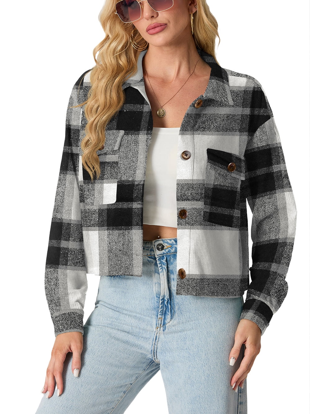 Casual Plaid Long Sleeve 1pc Jacket