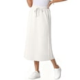 thumbnail image 1 of JWD Women's Elastic High Waist Maxi Skirt - Back Slit Flowy Wrap Skirt with Pockets for Casual Work White 2XL, 1 of 10