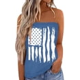thumbnail image 1 of JWD Women's Floral Tube Tops Casual Summer Backless Strapless Top Sleeveless Bandeau Tanks Shirt Blue White Flag S, 1 of 5