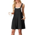 thumbnail image 1 of JWD Women's Rompers summer sleeveless short Jumpsuits Button adjustment with pocket Black L, 1 of 8