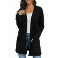 thumbnail image 1 of JWD Women's Cardigan Casual Lightweight with Pocketes Long Sleeve Open Front Cardigan Black L, 1 of 8