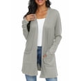 thumbnail image 1 of JWD Women's Cardigan Casual Lightweight with Pocketes Long Sleeve Open Front Cardigan Gray XL, 1 of 8