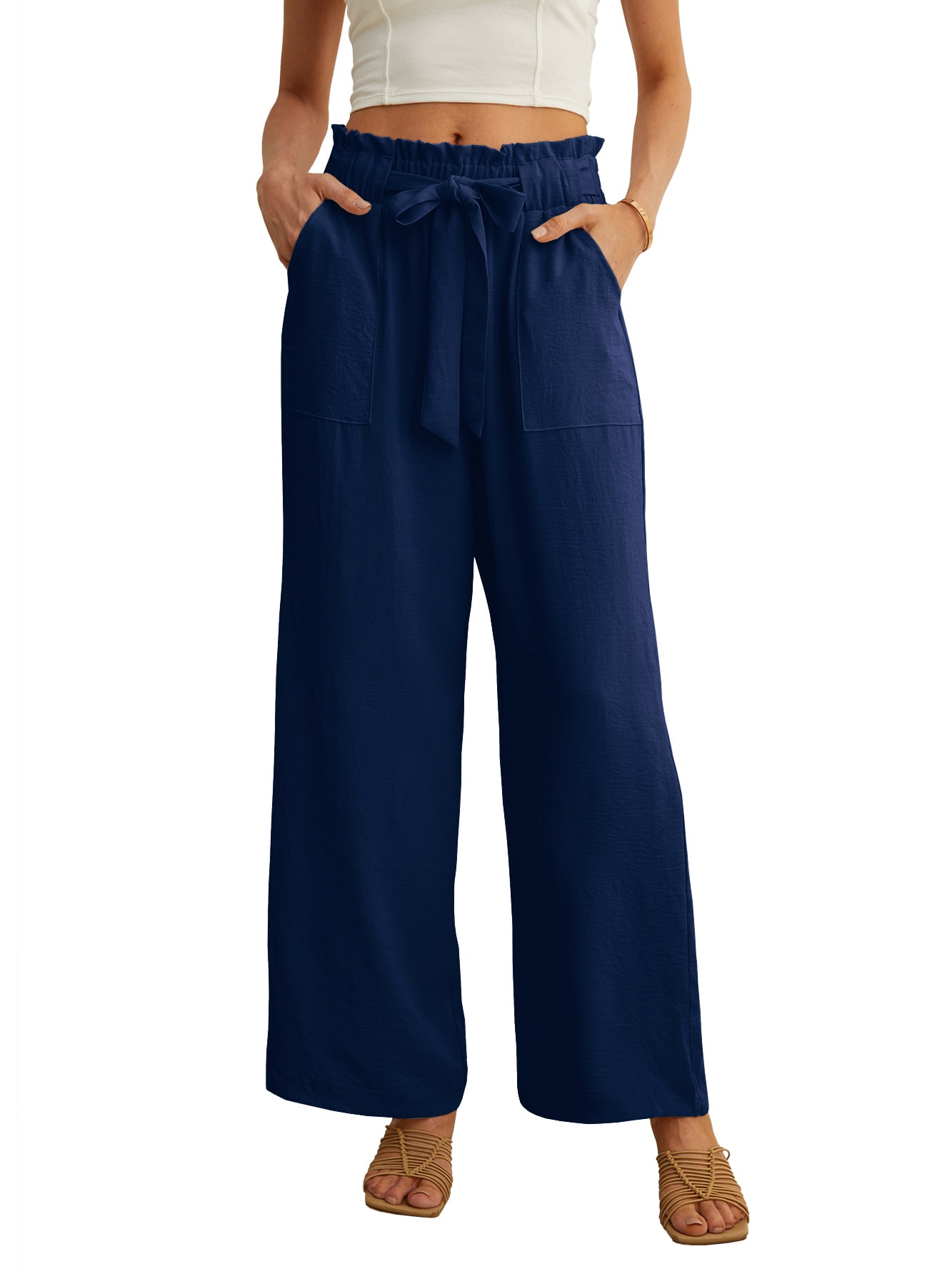 JWD Women's High Waist Wide Leg Pants with Pockets