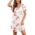 thumbnail image 1 of JWD Womens Nightgown Short Sleeves Sleepwear Soft Loose Sleepshirt Scoopneck Pleated Nightshirt Loungewear, 1 of 5