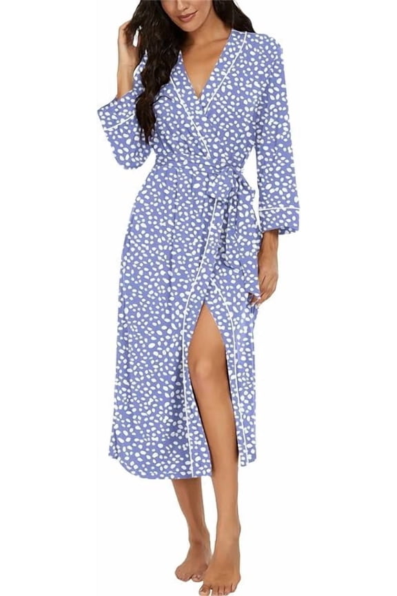 Womens Robe Long Knit Bathrobe Lightweight Soft Robes Ladies Bath Robe