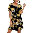 thumbnail image 1 of JWD Womens Sleepwear Short Sleeve Nightgown Soft Sleepshirt Pleated Nightshirt Scoopneck Casual Loungewear, 1 of 4