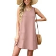 thumbnail image 1 of JWD Womens Summer Dresses 2026 Loose V Neck Sleeveless Sundresses Swimsuit Coverup with Pockets Dark Pink M, 1 of 6
