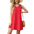 thumbnail image 1 of JWD Womens Summer Dresses 2026 Loose V Neck Sleeveless Sundresses Swimsuit Coverup with Pockets Red L, 1 of 6