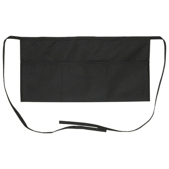 JWDX Apron Sleeve Clearance, Half Length Waist Apron with Three Pockets Mid Length Restaurant Server Work Skirt for Waitstaff and Culinary