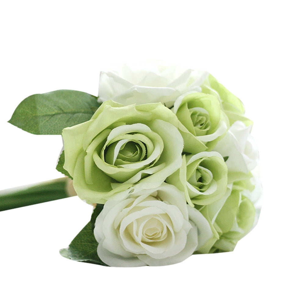 JWDX Artificial Flowers Real Looking Ivory Foam Fake Roses with Stems ...