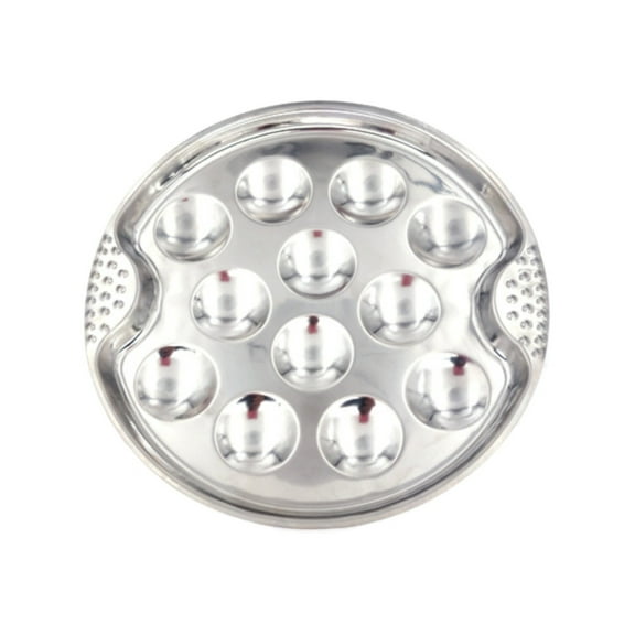 JWDX Baking Trays and Trays Clearance, Stainless Escargot Plates with 12 Compartment Holes Escargot Baking Dish Seafood Plate Dishes for Home Restaurant Hotel Kitchen