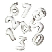 JWDX Biscuit Moulds Clearance, Numbers Cookie Cutters 2 Inches 9Pcs Jelly Fondant Cutter Set Stainless Large Number Cutter for Fondant Cake Fruit Vegetables or Dough Stainless