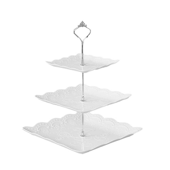 JWDX Cake Stand Clearance! Three-Tier Cake Stand, Three-Tier Fruit Plate, Afternoon Tea Plate H, Cake Stand Fruit Dried Stand Dessert Stand Dessert Fruit Stand Set Plastic Housekeeping & Organizers