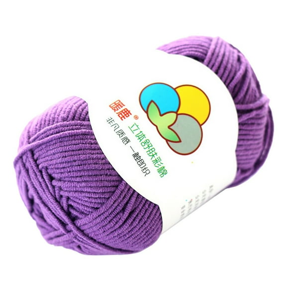 JWDX Cotton Yarn Clearance, Cotton Threadconstructed of Polyester Fiber, Comfortable to Touch and Sturdy Quality, Suitable for Knitting Sweaters and Scarves Purple