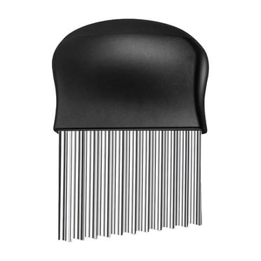 JWDX Crinkle Chopper, Wavy Potato Soap Cutting Tool French Fry Slicer Stainless Steel Blade Wooden Handle Serrator Chopping Knife