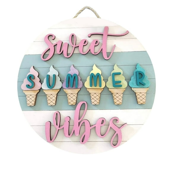 JWDX Door Hanging Decoration Promotion, 1 Pcs Summer Door Hanger Popsicle Door Hanger Hello Summer Door Hanger Shiplap Door Hanger Hello Summer Sign Popsicle Sign Summer Sign Ice Creme Door Hanger