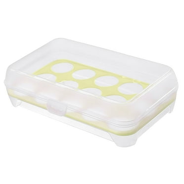 JWDX Food Storage Clearance Large Capacity Egg Holder for Refrigerator Egg Fresh Storage Box for Fridge Egg Storage Container Organizer Clear Plastic Storage Container Green