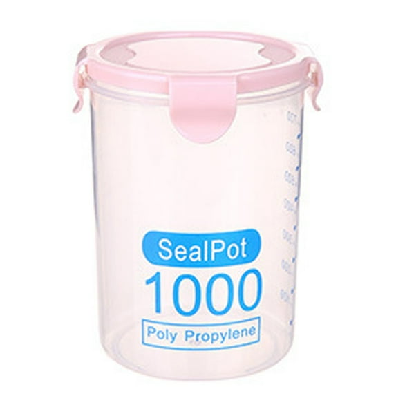 JWDX Food Storage Clearance! Plastic Sealed Cans Kitchen Storage Box Transparent Food Canister Keep Fresh Jar, Storage Rack Promotion Include 1X Airtight Jar