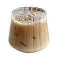 thumbnail image 1 of JWDX Glass and Bottle Clearance, Cafe American Latte Coffee Cup Simple Glass Drink Juice Cup Cold Drink Cup Vertical Grain Cup, 1 of 5
