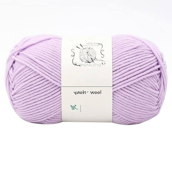 JWDX Hand-Knitted Yarn No. 2, Lilac, 1Pc=100G Hand Woven Cotton Yarn Soft Crochet Yarn for Hand Knitting Warm Sweater Sofa Cushion Scarf Diy (Color : 1Pc 01)