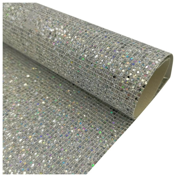 JWDX Heat Transfer Vinyl Clearance! Leather Upholstery Craft Fabric Silver, Colored Faux Leather Upholstery Crafts Fabric for Diy Crafts Making, include 1 Piece Of Silver A4 Size Fabric