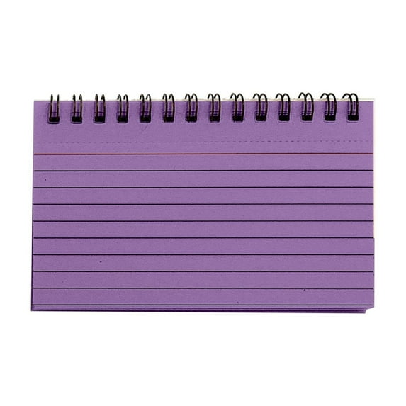 JWDX Hot Clearance! 50 Pieces Multicolor Index Cards 3x5 Inches Ruled Index Cards Sprial Note Taking Paper in Multiple Colors for Schǒ-ǒl Learning Memory Recipe Memo, Notebook*1 Dark Purple
